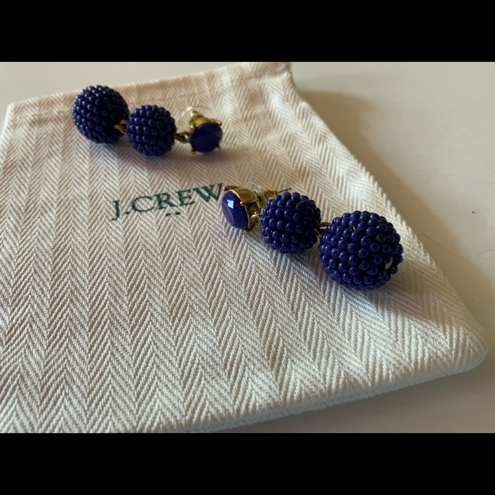 J CREW BLUE BEADED TIER EARRINGS - Picture 5 of 7